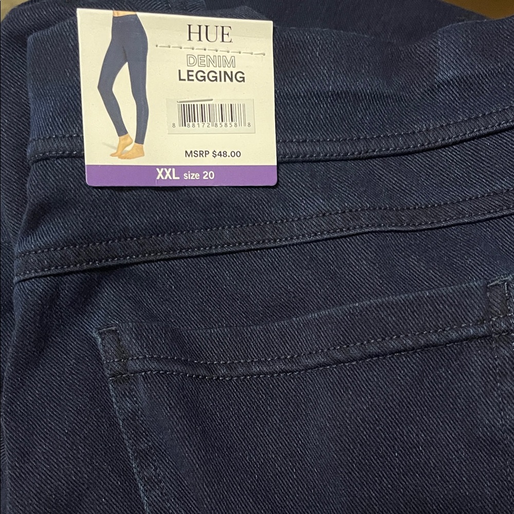 Hue Women's High Rise Midnight Denim Legging (XXL/20) - Picture 3 of 3